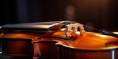 violin on a dark blurred background photo