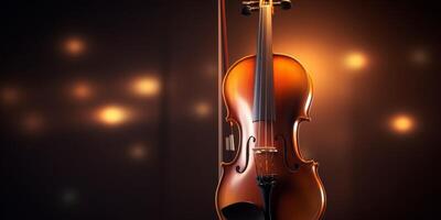 violin on a dark blurred background photo