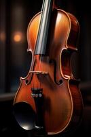 violin on a dark blurred background photo