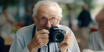 elderly people in a nursing home having fun photo