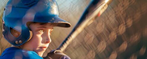 Child playing baseball close-up photo