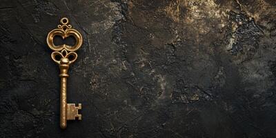 antique key on grunge background photo