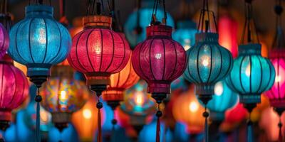 colorful bright beautiful lanterns photo