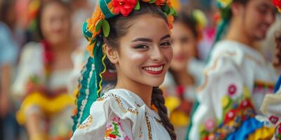 niña a un étnico festival foto