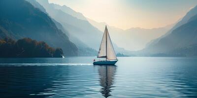 yacht on the water photo