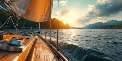 yacht on the water photo