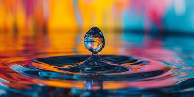 drop in colorful water photo