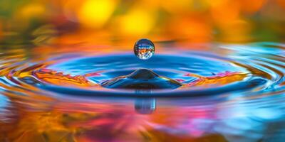 drop in colorful water photo