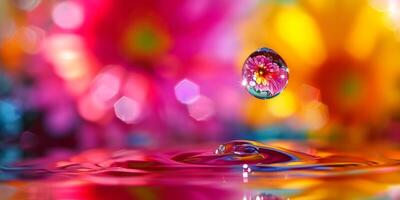 drop in colorful water photo