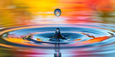 drop in colorful water photo