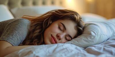 woman sleeping peacefully photo