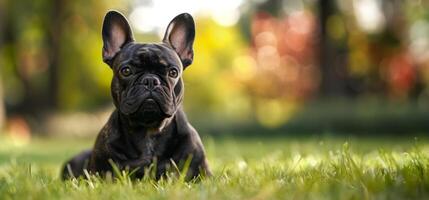 French bulldog outdoors close-up photo