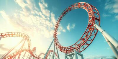 Roller coaster against the sky photo