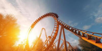Roller coaster against the sky photo