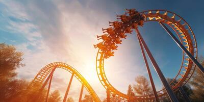 Roller coaster against the sky photo