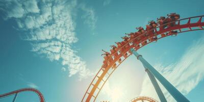 Roller coaster against the sky photo