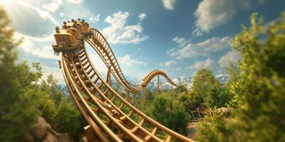 Roller coaster against the sky photo