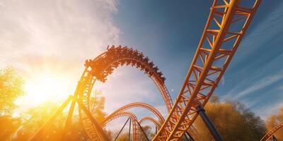 Roller coaster against the sky photo