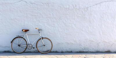 ciudad bicicleta cerca un grunge pared foto