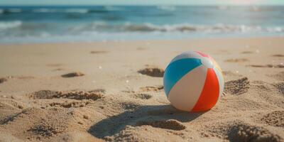 beach ball on the seashore photo