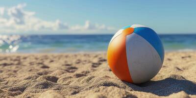 beach ball on the seashore photo