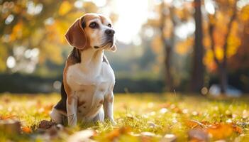 beagle dog in the park photo