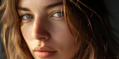 retrato de un joven niña de cerca foto