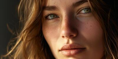 portrait of a young girl close-up photo