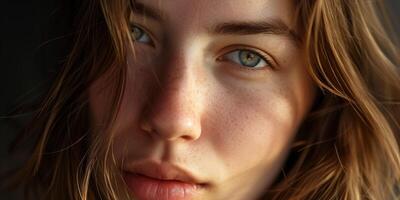 portrait of a young girl close-up photo