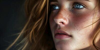 portrait of a young girl close-up photo