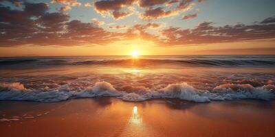 sunset on the seashore photo