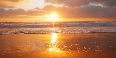 sunset on the seashore photo