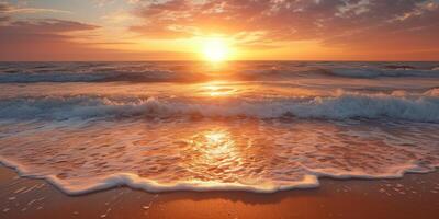 sunset on the seashore photo