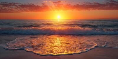 sunset on the seashore photo