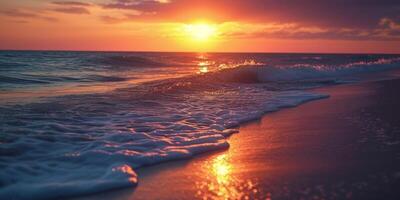 sunset on the seashore photo