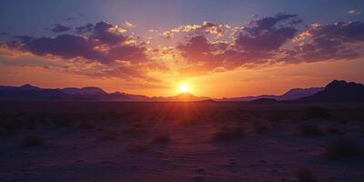 sunset in the desert photo