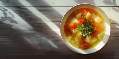 fresh vegetable soup photo