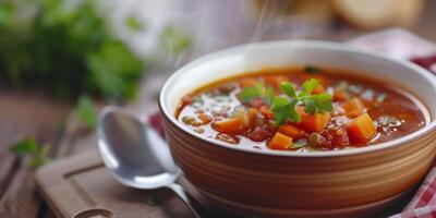 sopa de verduras frescas foto
