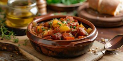 vegetable stew in a plate photo