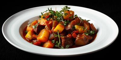 vegetable stew in a plate photo