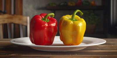 sweet bell pepper in a plate photo