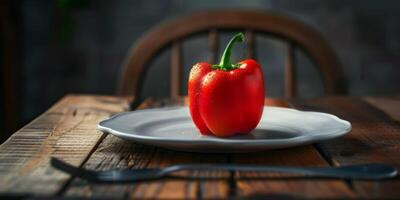 sweet bell pepper in a plate photo