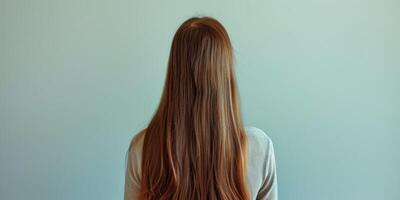 woman with beautiful hair back view photo