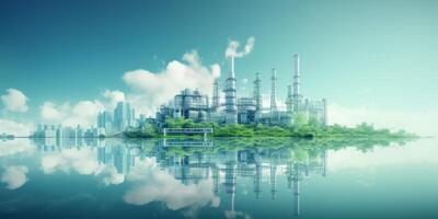 Green industry concept chemical plant photo