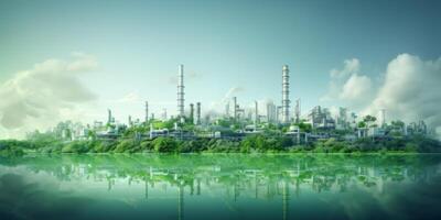 Green industry concept chemical plant photo