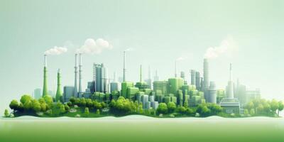 Green industry concept chemical plant photo