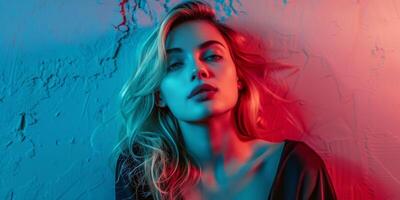 woman portrait neon-lit Fashion photo