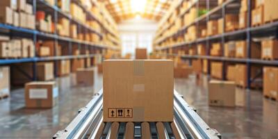 parcel delivery sorting center photo