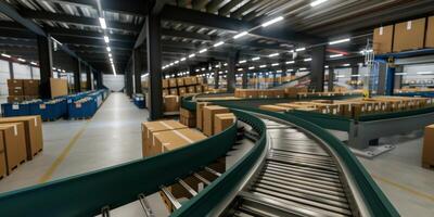 parcel delivery sorting center photo