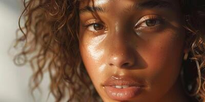 curly girl close-up photo